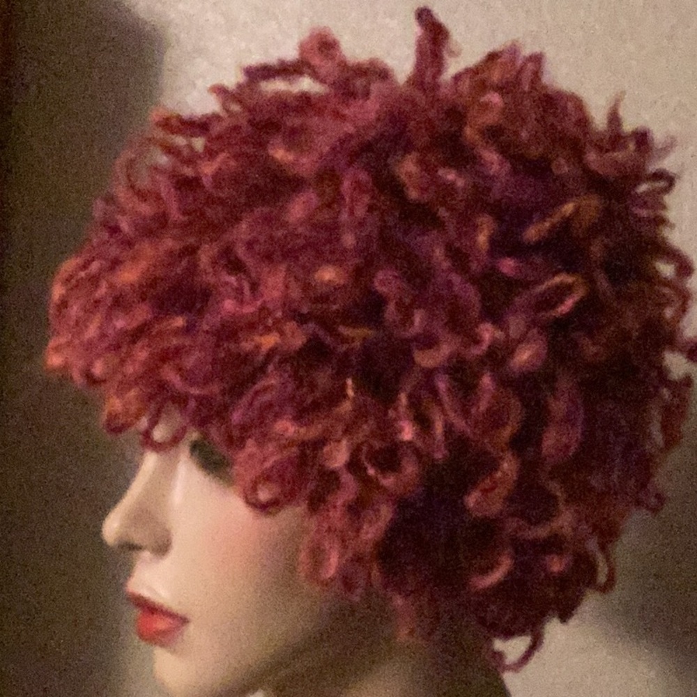 Rust color women handmade hat